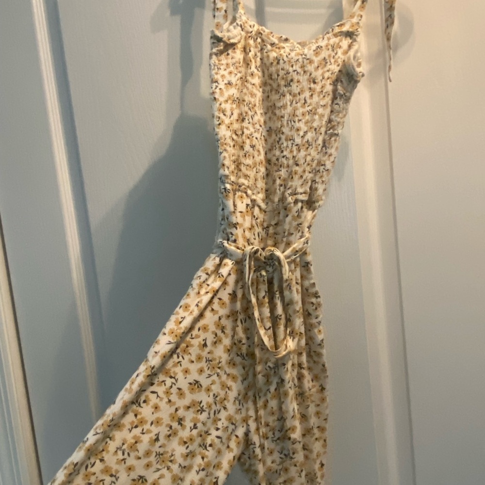 Abercrombie & Fitch Floral Jumpsuit - Cream and Yellow